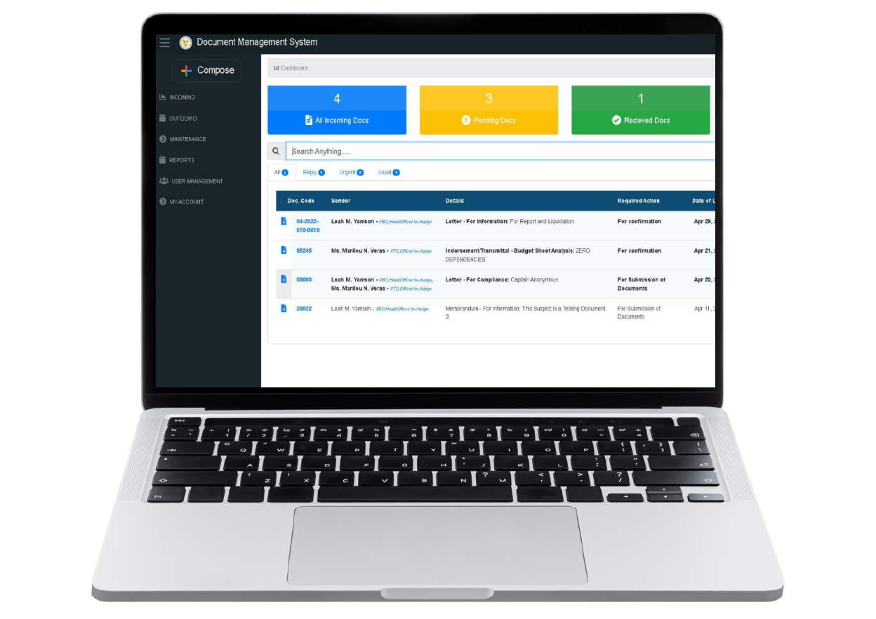 Document Management System Dashboard